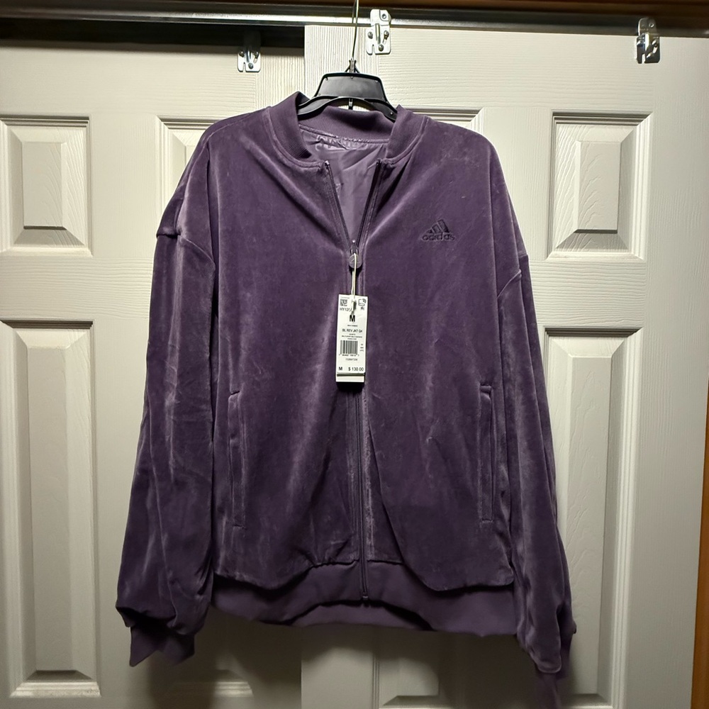 Adidas Deep Purple Velour Track Jacket